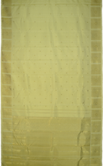 Cardamom Light Green Kanchipuram Silk Saree with small round butta design on the body with self unique block checks border and grand pallu with kuyil kan and retta kili (2 parrots) designs