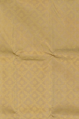 Biege Kanchipuram Silk Saree with motif and jacquard designs on the body with self diamond design with kamalam motif border and diamond and floral grand pallu designs