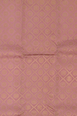 Light Blush Pink Kanchipuram Silk Saree with jacquard and rudraksha inside diamond designs on the body with self floral, intricately designed border and floral design with diamond motif designs in pallu