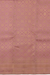 Light Blush Pink Kanchipuram Silk Saree with jacquard and rudraksha inside diamond designs on the body with self floral, intricately designed border and floral design with diamond motif designs in pallu