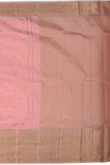 Lotus Pink Kanchipuram Silk Saree with small butta design on the body with intricately designed floral self border and annam, diamond & varisapet designs in pallu