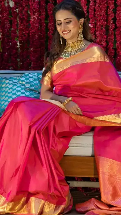 Sargun Mehta Dazzles in a Glittering Pink Saree