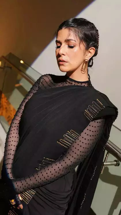 Nimrat Kaur Elevates Saree Glamour with a Bold and Edgy Flair
