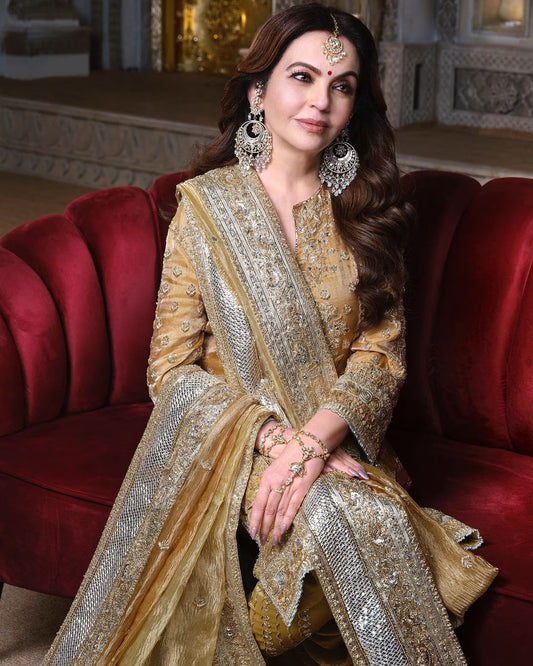 Timeless Elegance: Nita Ambani’s Iconic Look Crafted by Manish Malhotra