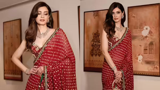 All Eyes on Diana Penty’s Stunning Sindoori Red Banarasi Saree
