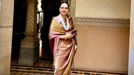 Radhikaraje Gaekwad’s Blush-Pink Saree Proves Royal Style Can Be Soft, Minimal & Iconic