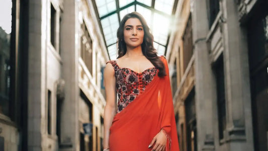 When Tradition Meets Edge: Samantha’s Saree-Corset Fusion Look