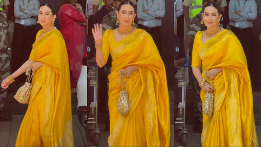Karisma Kapoor Dazzles in Yellow Saree for Navratri Amid Ongoing Legal Dispute; Spotted at Mumbai Airport