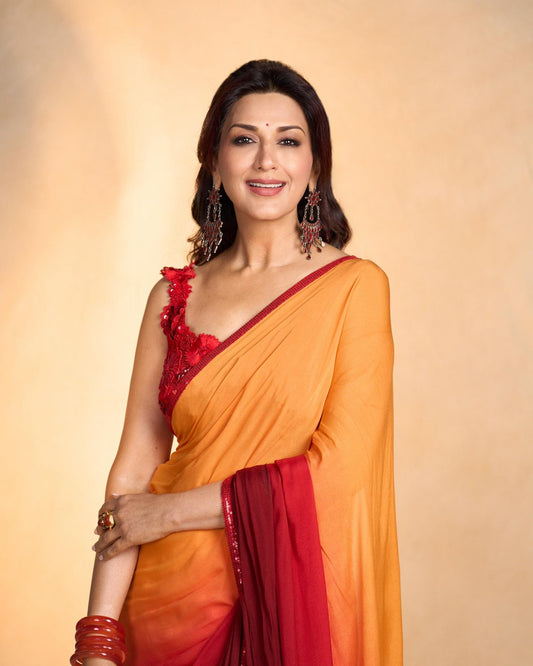 Sonali Bendre Shines in a Vibrant, Sparkling Saree with Maximalist Flair