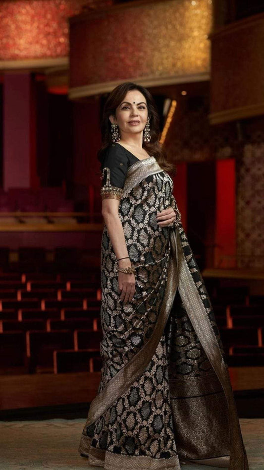 Nita Ambani exudes sophistication in a black silk saree at Harvard's Annual India Conference