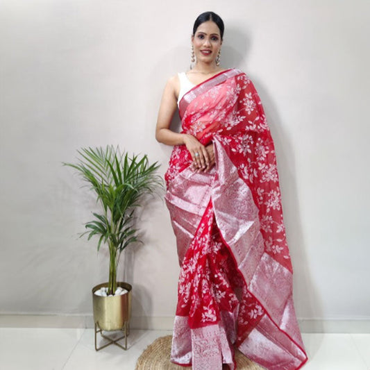 5 Stunning Contrast Blouse Ideas for Organza Sarees This Mother’s Day 2025