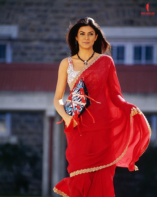 Sushmita Sen Dazzles in a Red Saree, Channeling Ultimate Miss Chandni Vibes