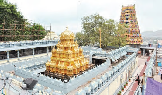 Probe team examines Durga temple in connection with the Rs 2 crore saree scam.