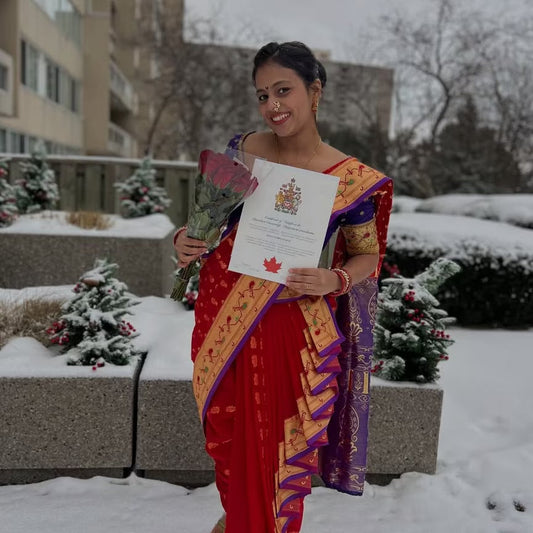 A Canadian Citizenship Moment Draped in a Traditional Nauvari Saree