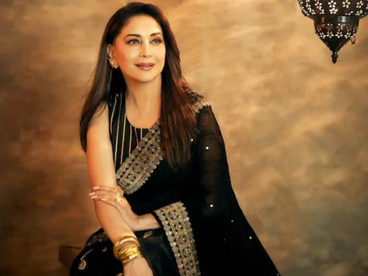 Madhuri Dixit Radiates Elegance in a Stunning Black Saree