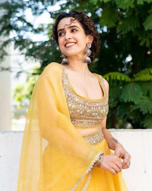 Sanya Malhotra Radiates Sunshine in a Vibrant Yellow Saree — The Look of the Season!