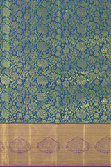 Peacock Blue Kancheevaram Silk Saree