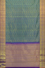 Peacock Blue Kancheevaram Silk Saree