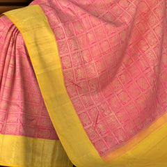 Pink Kancheevaram Silk Saree with Elephant and Annapakshi Motifs