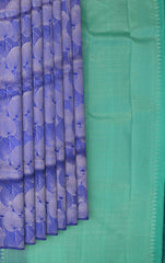 Blue Kancheevaram Silk Saree with Seamless Elegance