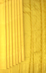 Golden Yellow Kancheevaram Silk Saree with Kamalam Border