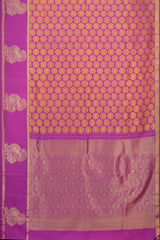 Pink Kancheevaram Silk Saree with Grand Kamalam Buttas