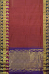 Majestic Maroon with Purple and Violet Contrast Kancheevaram Silk Saree