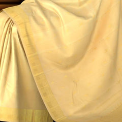 Sandal Off White Kancheevaram Silk Saree with Bavanshi and Podi Design