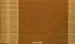 Monsoon Mirage: Grey Pure Silk Saree with Brown Benaraspet Annam Borders