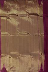 Black Kancheevaram Silk Saree with Contemporary Design and Plum Purple Border