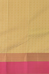 Classic Radiance in Off-White Kancheevaram Silk Saree with Ganda Jamuna Border