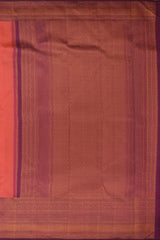 Peach Purity Pure Kanchipuram Silk Saree with Purple Panache