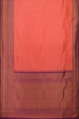 Peach Purity Pure Kanchipuram Silk Saree with Purple Panache