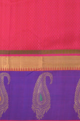 Pink Symphony: Pink Pure Silk Saree with Violet Bavanshi Borders