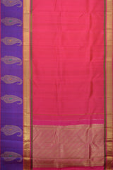 Pink Symphony: Pink Pure Silk Saree with Violet Bavanshi Borders