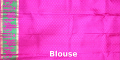 Pink Jacquard Kanchipuram Silk Saree with Elephant Border – Grace Woven in Royal Motifs