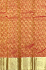 Golden Orange Kanchipuram Silk Saree with Floral Zari Brocade – A Glimmering Ode to Heritage