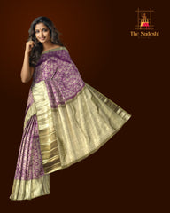 Wine Kanchipuram Silk Saree with Floral Jacquard – Elegance Woven in Deep Hues and Classic Weaves