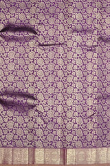 Purple Floral Jacquard Kanchipuram Silk Saree – A Regal Weave of Art and Elegance