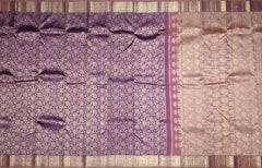 Purple Floral Jacquard Kanchipuram Silk Saree – A Regal Weave of Art and Elegance