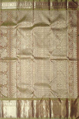 Light Brown Floral Motif Kanchipuram Silk Saree – Understated Grace in Earthy Tones