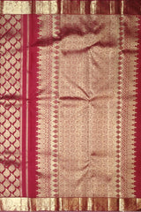 Red Mango Motif Jacquard Kanchipuram Silk Saree – A Classic Symbol of Prosperity and Power