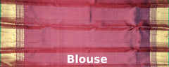 Maroon Kanchipuram Silk Saree with Mango Motif Checks and Annam Border – A Drape of Tradition and Divinity