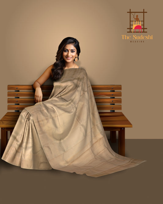 Light Pink Damon Bhutta Kanchipuram Silk Saree