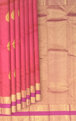 Radiant Orange Kanchipuram Pure Silk Saree with Intricate Motifs