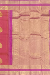 Radiant Orange Kanchipuram Pure Silk Saree with Intricate Motifs