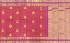 Radiant Orange Kanchipuram Pure Silk Saree with Intricate Motifs