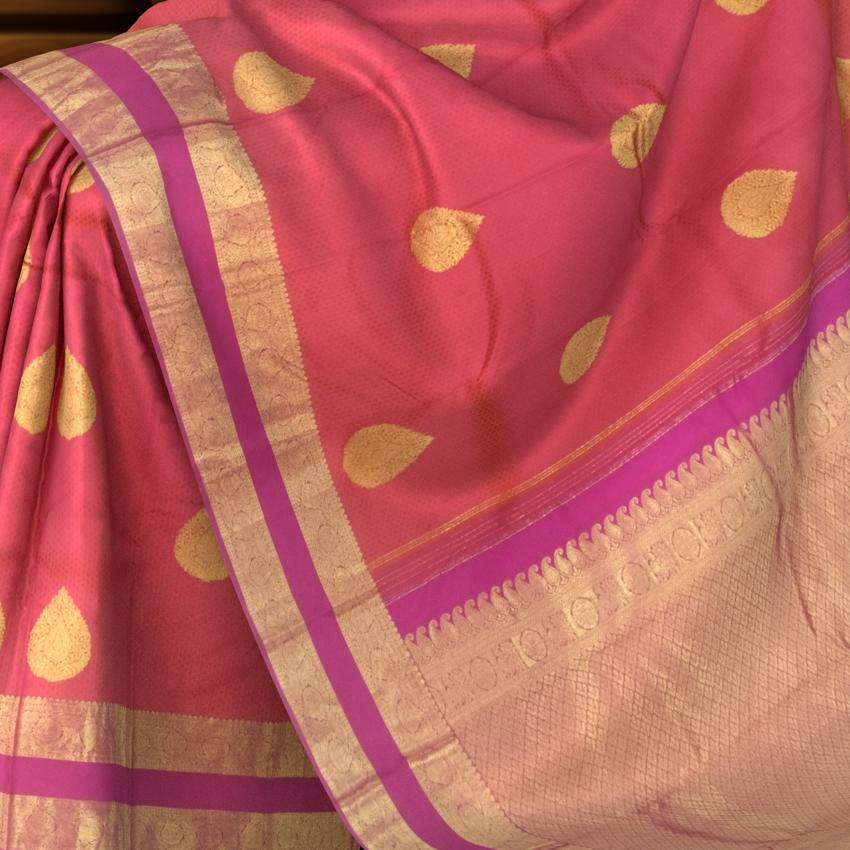 Radiant Orange Kanchipuram Pure Silk Saree with Intricate Motifs