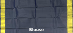 Majestic Navy Blue Kanchipuram Silk Saree with Ettukol Seepurek Thread Work