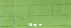 Apple Green Kanchipuram Silk Saree with Floral Threadwork and Zari Accents